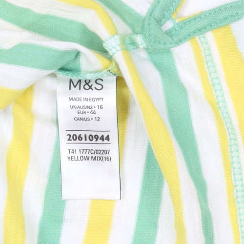 Marks and Spencer Multicoloured Striped T-Shirt Size 16