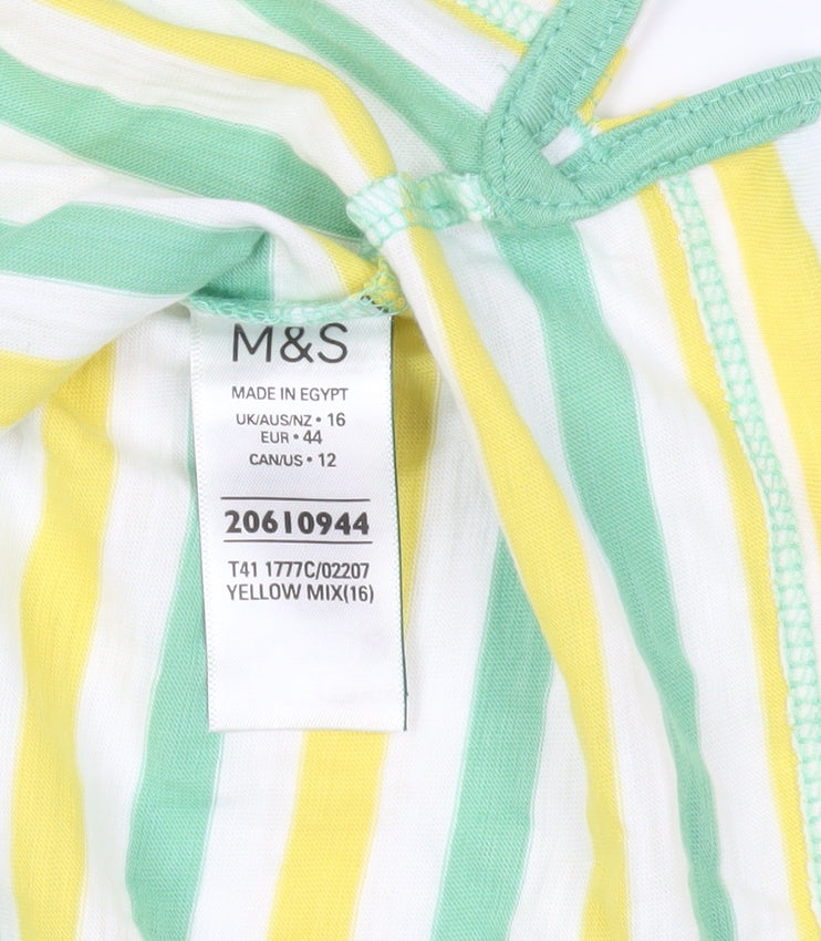 Marks and Spencer Multicoloured Striped T-Shirt Size 16