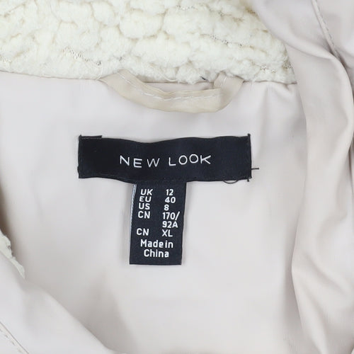 New Look Beige Hooded Parka Jacket Size 12