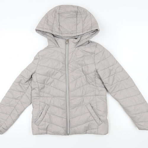New Look Grey Puffer Jacket Age 9 Autumn Winter Girls