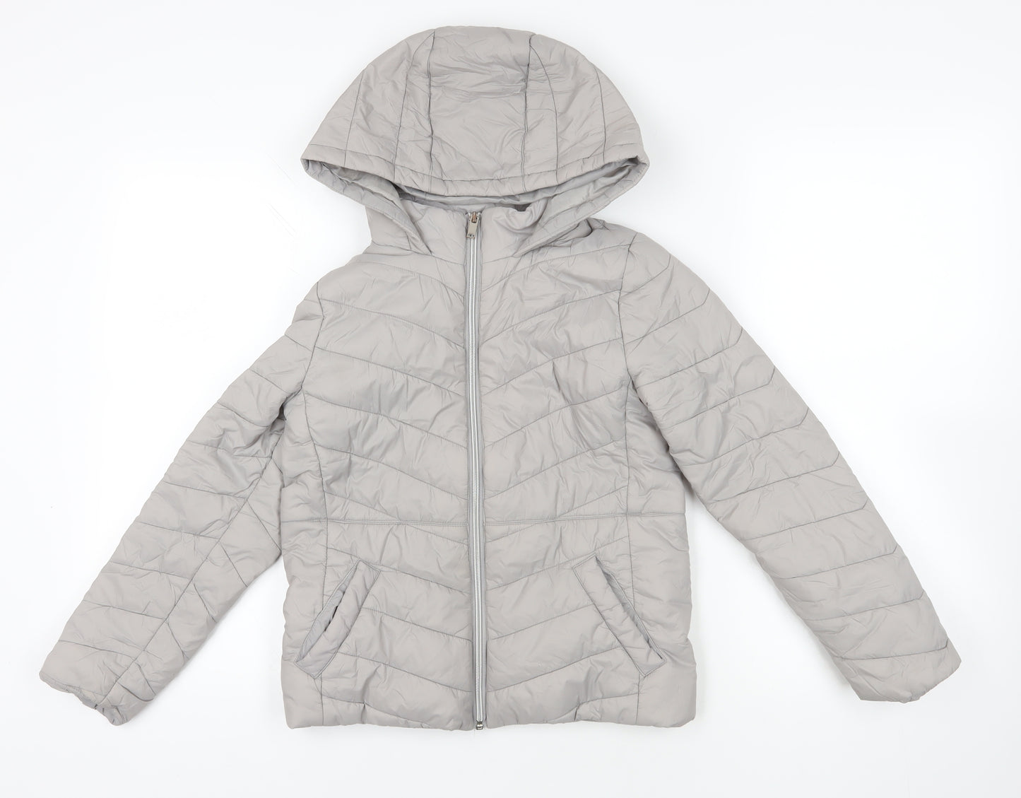 New Look Grey Puffer Jacket Age 9 Autumn Winter Girls