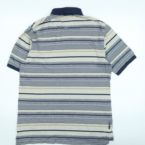 Everton Mens Blue Cotton Polo Size L Collared - Logo- Everton