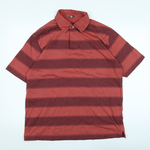 Wolsey Mens Red Cotton Polo Size L Collared - Logo