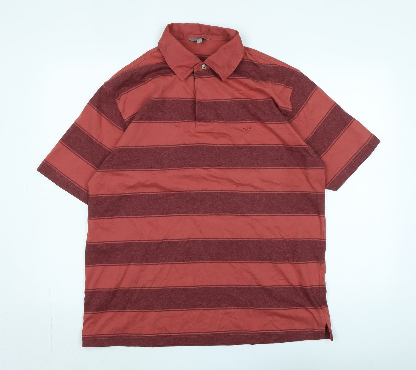 Wolsey Mens Red Cotton Polo Size L Collared - Logo