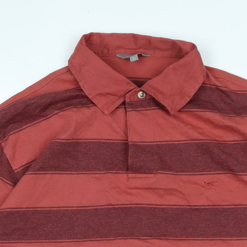 Wolsey Mens Red Cotton Polo Size L Collared - Logo