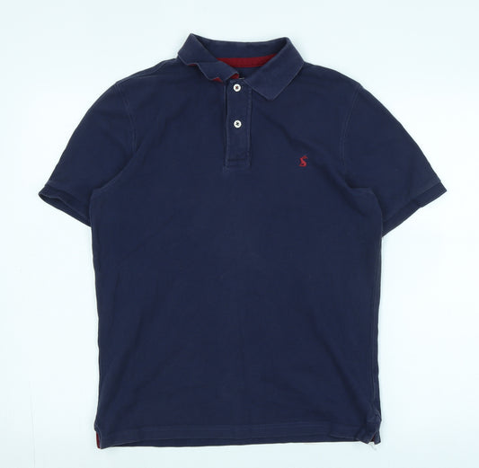 Joules Mens Blue Cotton Polo Size L Collared - Logo