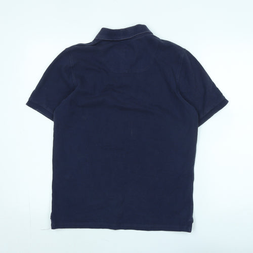 Joules Mens Blue Cotton Polo Size L Collared - Logo