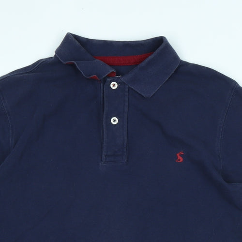 Joules Mens Blue Cotton Polo Size L Collared - Logo