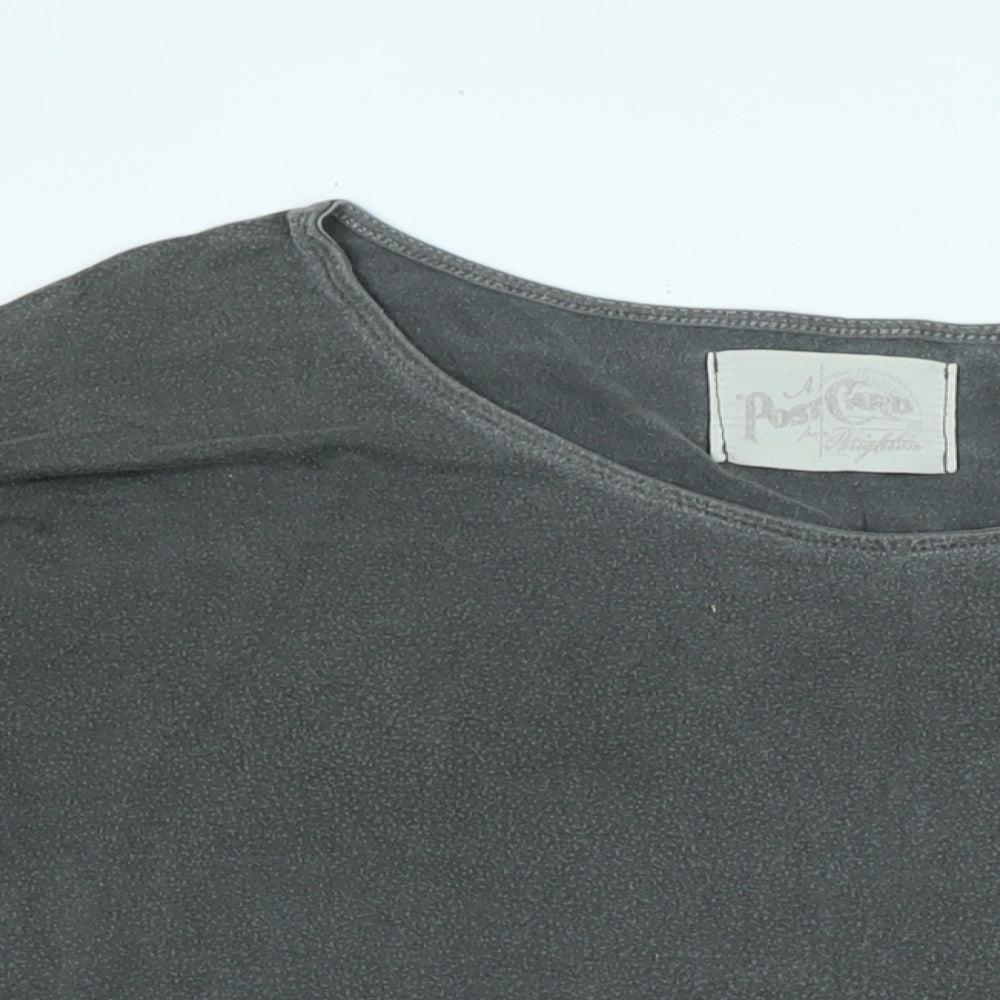 A Postcard From Brighton Womens Grey Cotton Jersey T-Shirt Size XL Scoop Neck - Logo