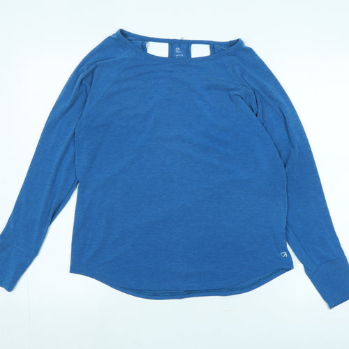 Gap Womens Blue Polyester Jersey T-Shirt Size S Boat Neck - Logo