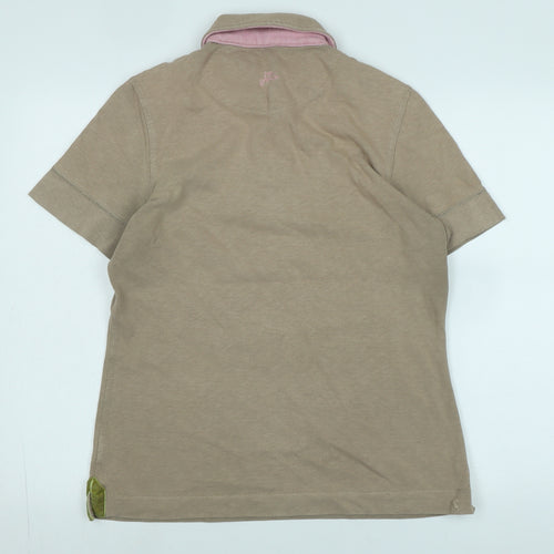 Joules Womens Beige Cotton Basic Polo Size 14 Collared - Logo