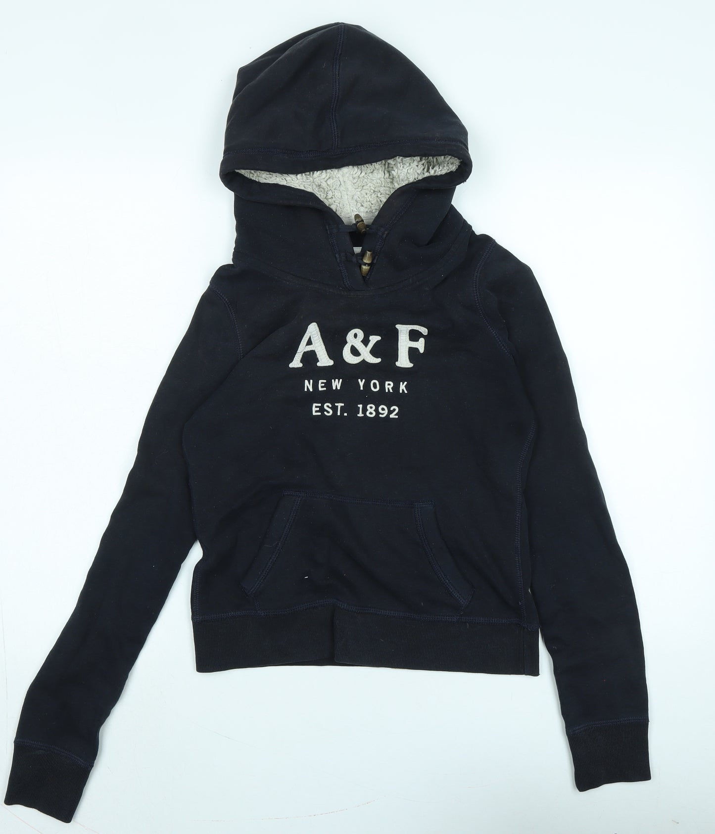 Abercrombie & Fitch Boys Blue Polyester Pullover Hoodie Size S - Logo