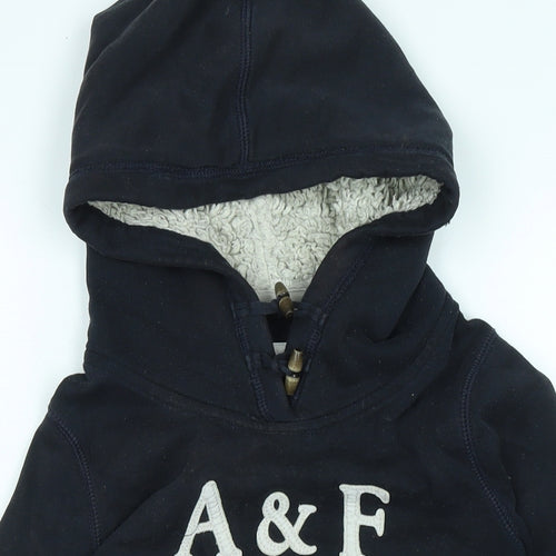 Abercrombie & Fitch Boys Blue Polyester Pullover Hoodie Size S - Logo