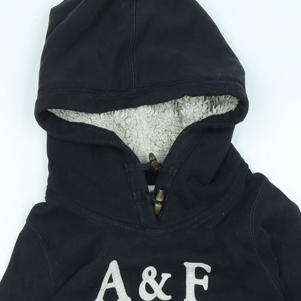 Abercrombie & Fitch Boys Blue Polyester Pullover Hoodie Size S - Logo