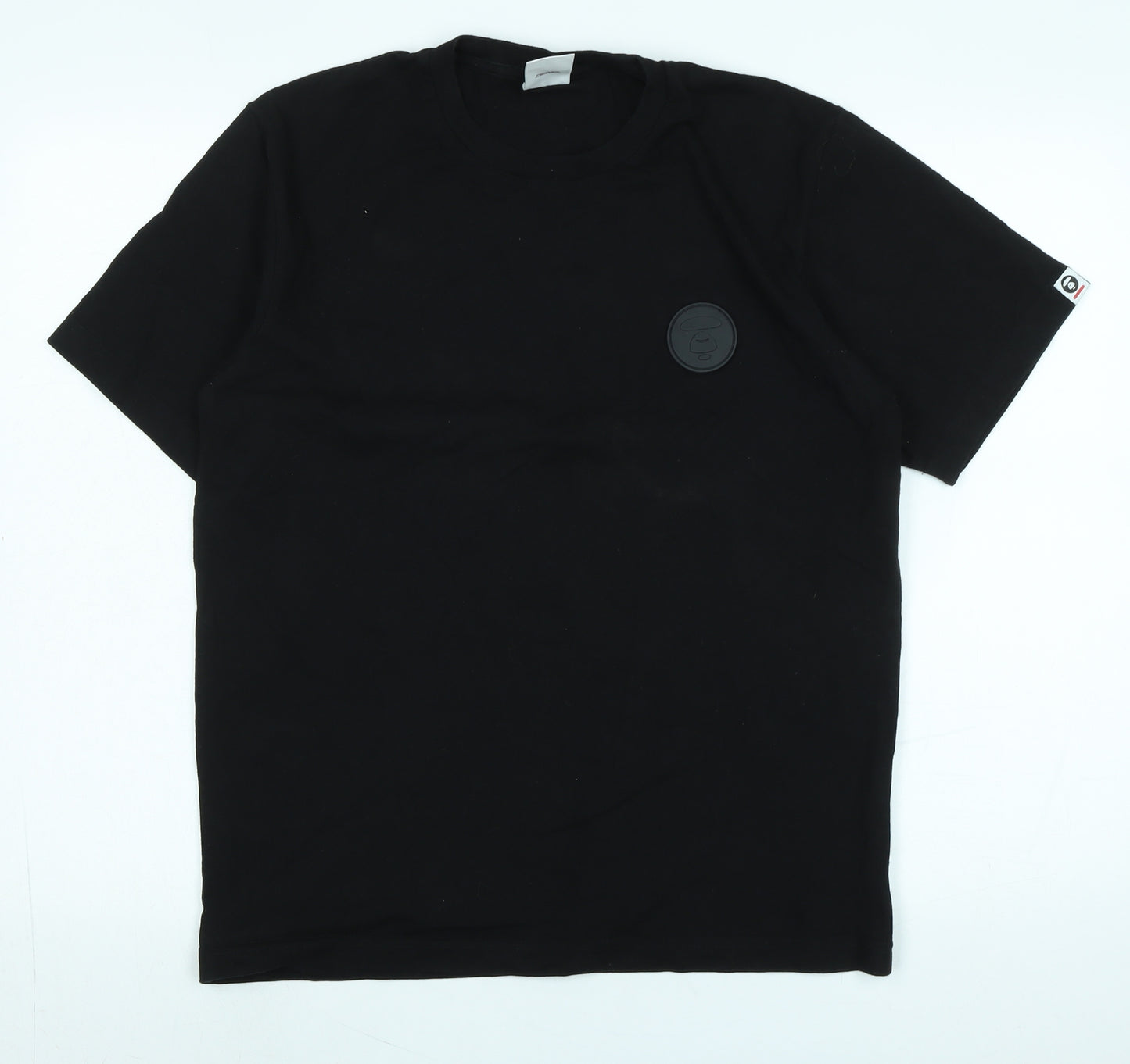 Appe now Mens Black Cotton T-Shirt Size M Crew Neck - Logo