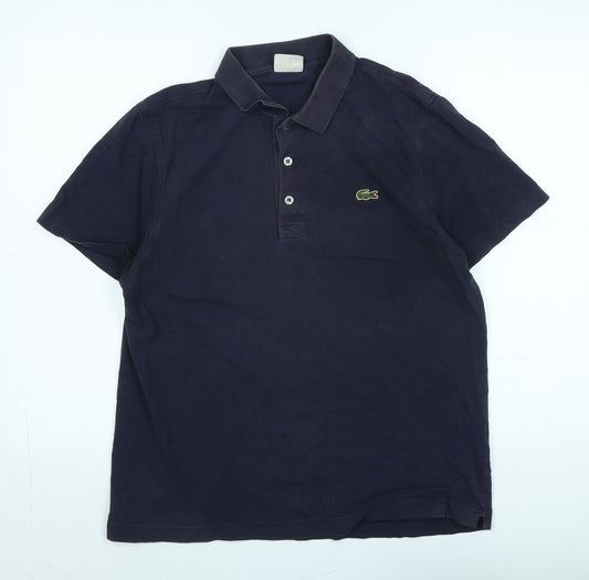 Lacoste Mens Blue Cotton Polo Size S Collared - Logo