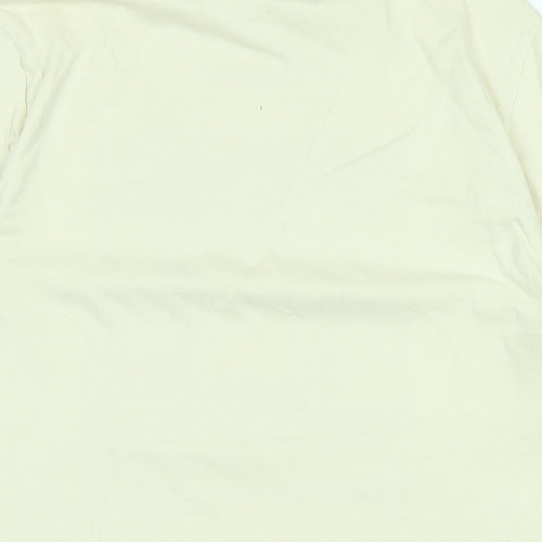 Gap Mens Ivory Cotton T-Shirt Size S Crew Neck - Logo
