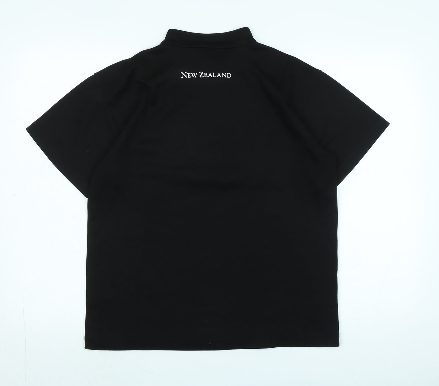 Kiwi Silver Mens Black Polyester T-Shirt Size S Mock Neck - Logo
