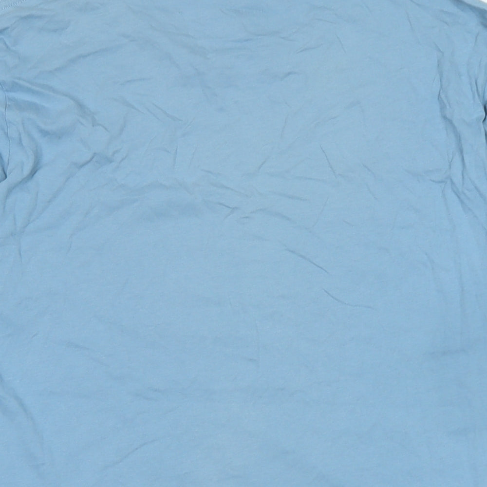 PUMA Mens Blue Cotton T-Shirt Size L Crew Neck - Logo