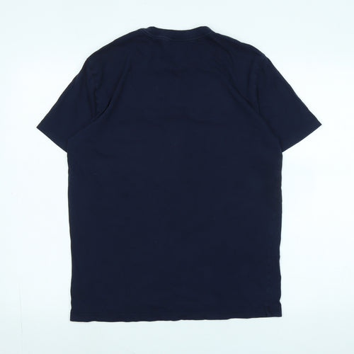Gap Mens Blue Cotton T-Shirt Size S Crew Neck - Logo