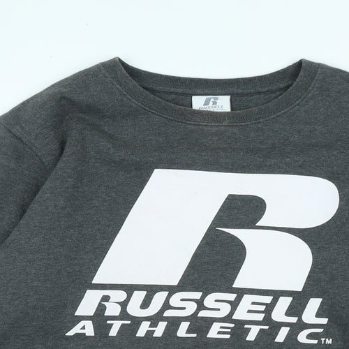 Russell Athletic Boys Grey Cotton Pullover Sweatshirt Size 12-13 Years - Logo