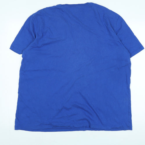 Gap Mens Blue Cotton T-Shirt Size 2XL Crew Neck - Logo