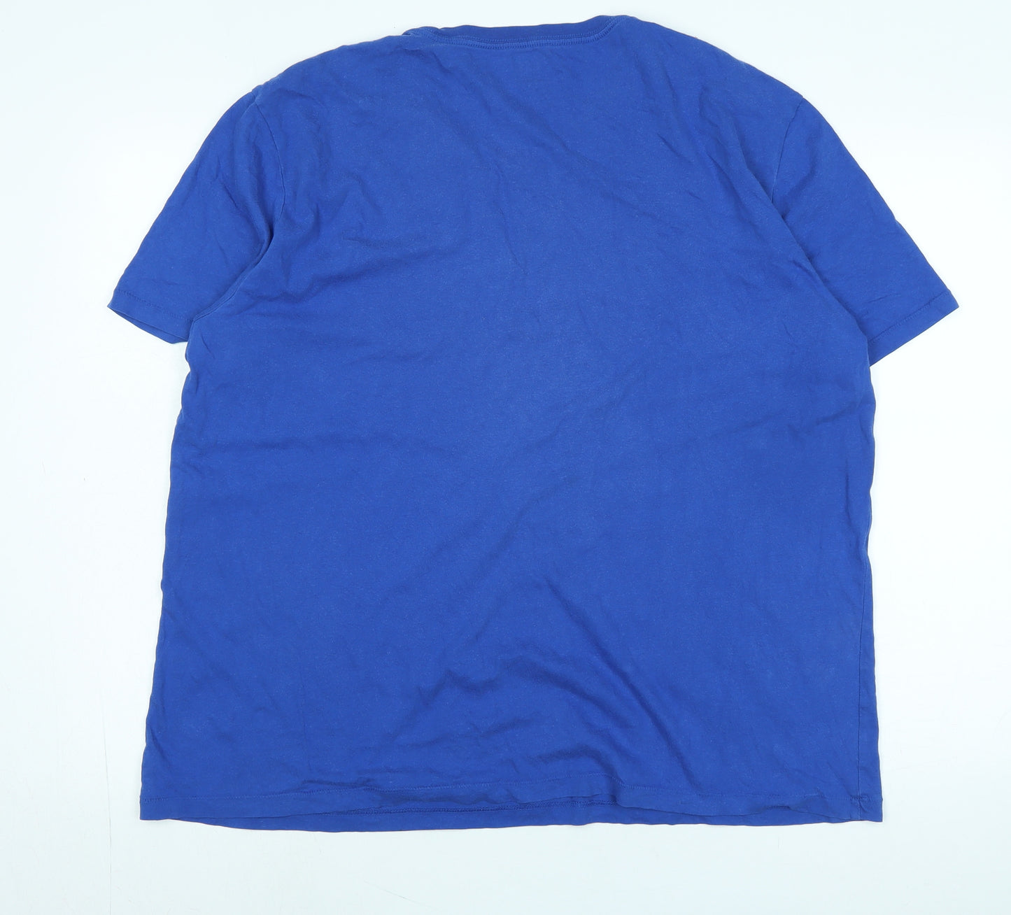 Gap Mens Blue Cotton T-Shirt Size 2XL Crew Neck - Logo