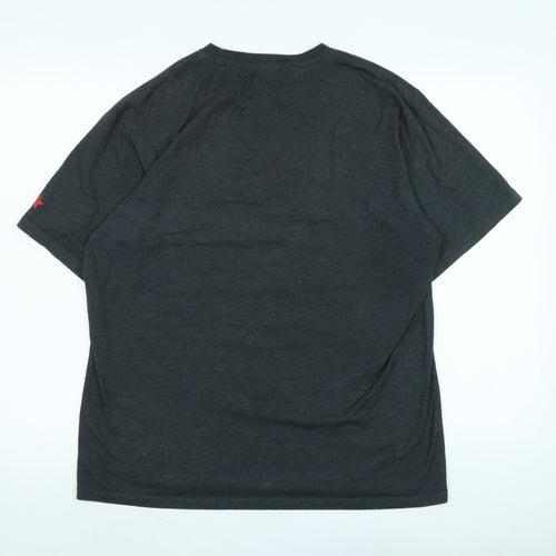 Converse Mens Grey Cotton T-Shirt Size M Crew Neck - Logo