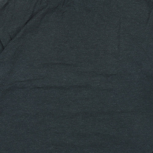 Converse Mens Grey Cotton T-Shirt Size M Crew Neck - Logo