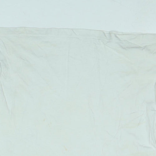 Lee Womens White Cotton Basic T-Shirt Size M Crew Neck - Logo