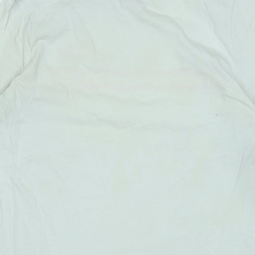 Lee Womens White Cotton Basic T-Shirt Size M Crew Neck - Logo