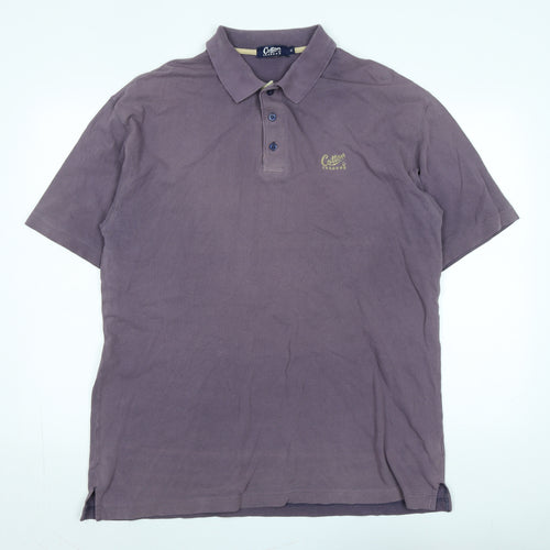 Cotton Traders Mens Purple Cotton Polo Size XL Collared - Logo