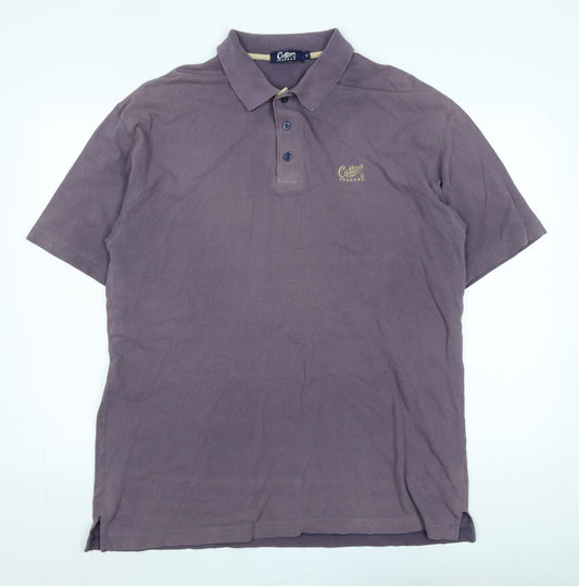 Cotton Traders Mens Purple Cotton Polo Size XL Collared - Logo