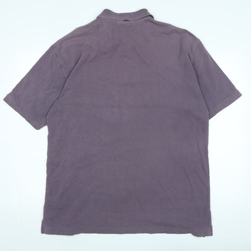 Cotton Traders Mens Purple Cotton Polo Size XL Collared - Logo