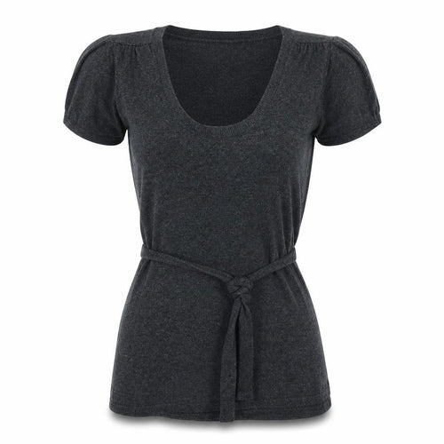 Mango Womens Grey Scoop Neck Viscose Pullover Jumper Size S - Logo