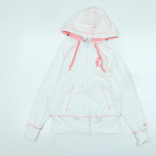 Disney Girls White Jacket Size S Zip - Logo