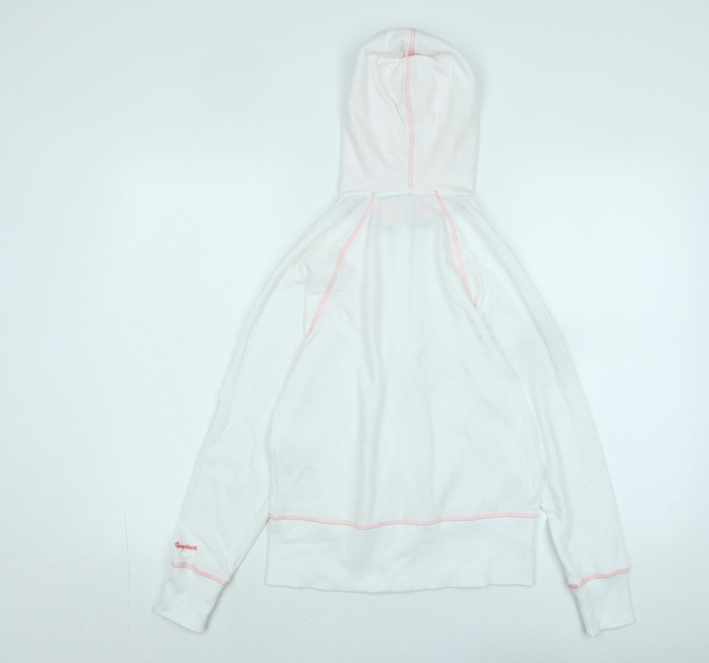 Disney Girls White Jacket Size S Zip - Logo