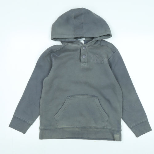DECATHLON Boys Grey Cotton Pullover Hoodie Size 10-11 Years - Logo