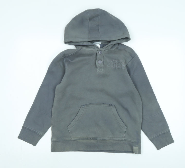 DECATHLON Boys Grey Cotton Pullover Hoodie Size 10-11 Years - Logo