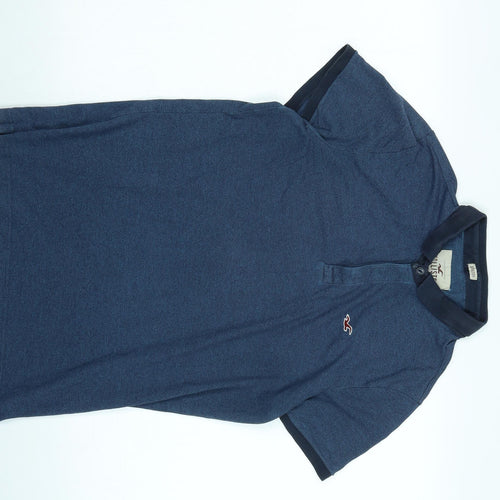 Hollister Mens Blue Cotton Polo Size M Collared - Logo