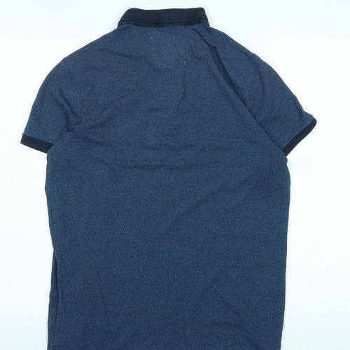 Hollister Mens Blue Cotton Polo Size M Collared - Logo