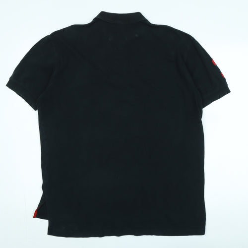 Polo Ralph Lauren Mens Black Cotton Polo Size L Collared - Logo