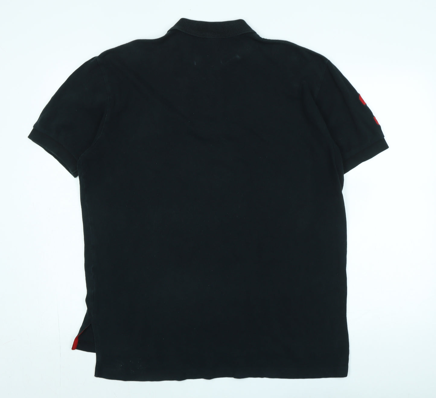 Polo Ralph Lauren Mens Black Cotton Polo Size L Collared - Logo