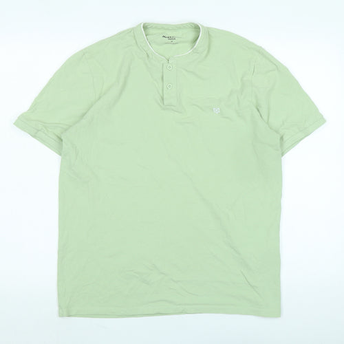 JACK & JONES Mens Green Cotton Polo Size M Collared - Logo