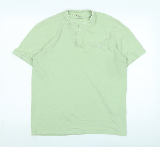 JACK & JONES Mens Green Cotton Polo Size M Collared - Logo