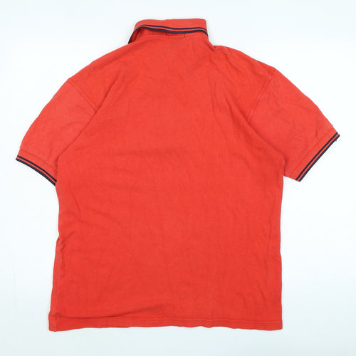 Fred Perry Mens Red Cotton Polo Size M Collared - Logo