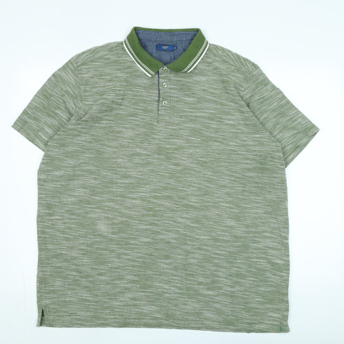 Cotton Traders Mens Green Cotton Polo Size 2XL Collared - Logo