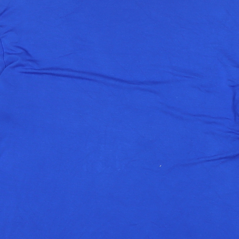 Hobbs Womens Blue Polyester Jersey T-Shirt Size L Scoop Neck - Logo