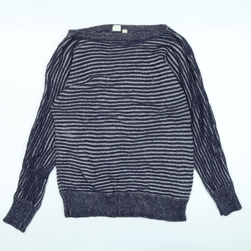 Gap Womens Blue Boat Neck Cotton Pullover Jumper Size 8 - Logo
