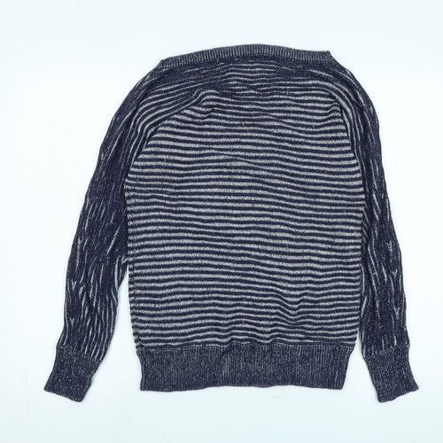 Gap Womens Blue Boat Neck Cotton Pullover Jumper Size 8 - Logo